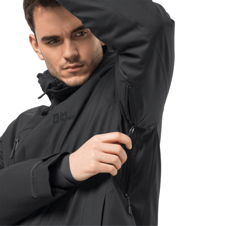 Men's Troposphere Insulated Jacket Black Origins Brand Jack Wolfskin