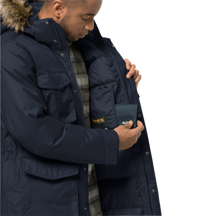Brand Jack Wolfskin Night Blue Men's Winterfrost Down Parka Hot