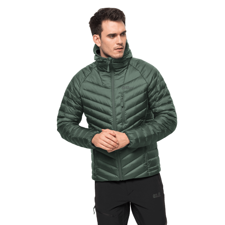 Hedge Green Men's Passamani Down Hoody Brand Jack Wolfskin
