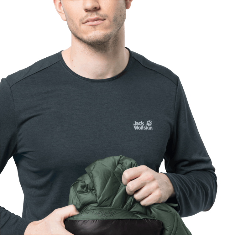 Hedge Green Men's Passamani Down Hoody Brand Jack Wolfskin