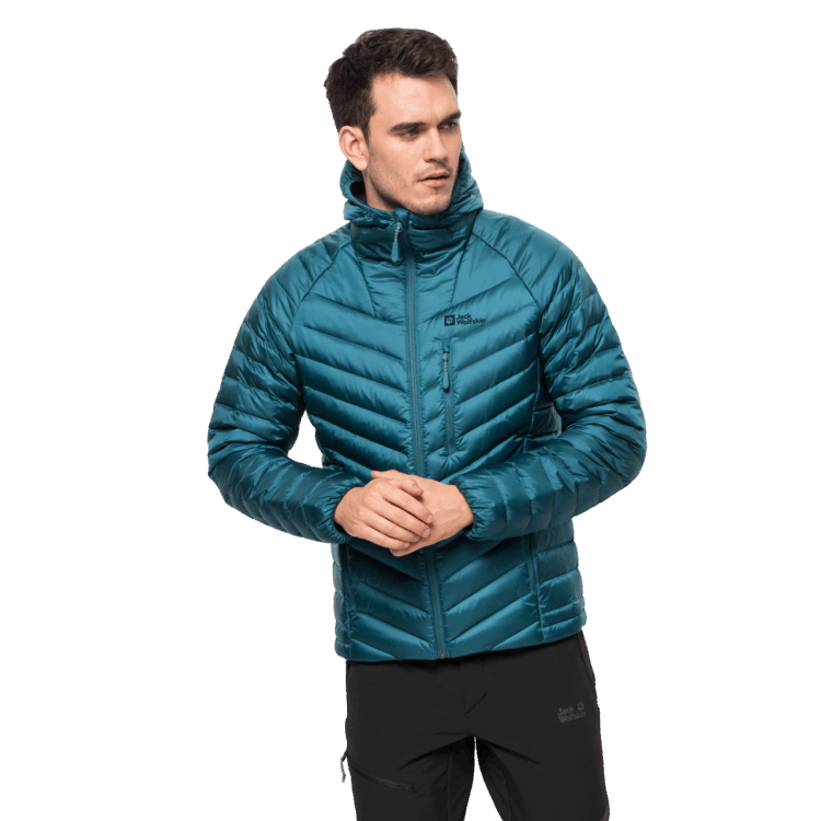 Blue Coral Men's Passamani Down Hoody Original Brand Jack Wolfskin
