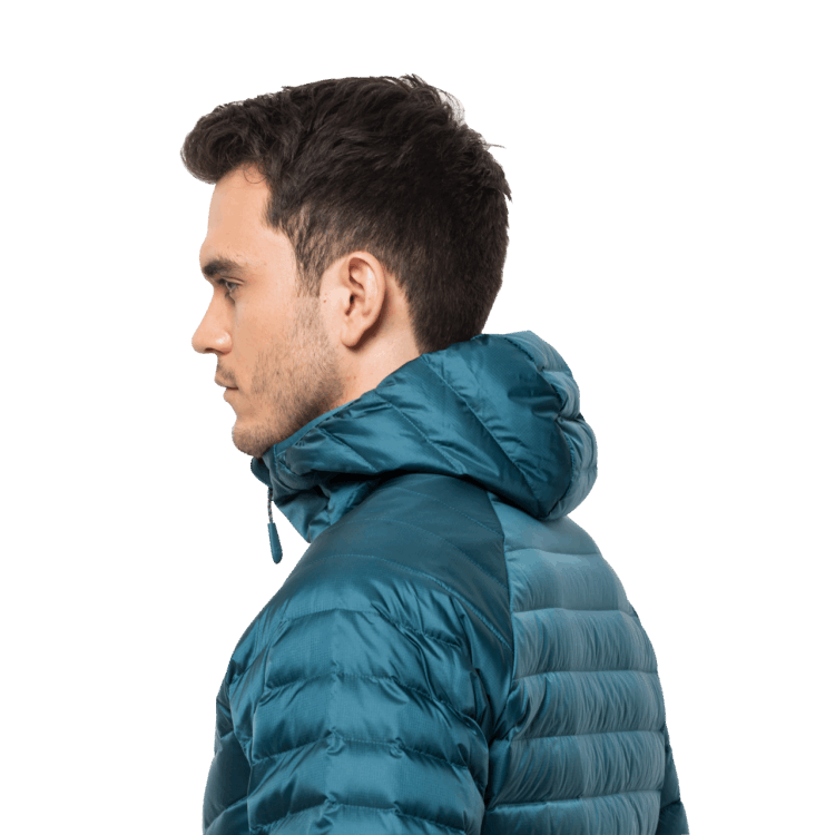 Blue Coral Men's Passamani Down Hoody Original Brand Jack Wolfskin