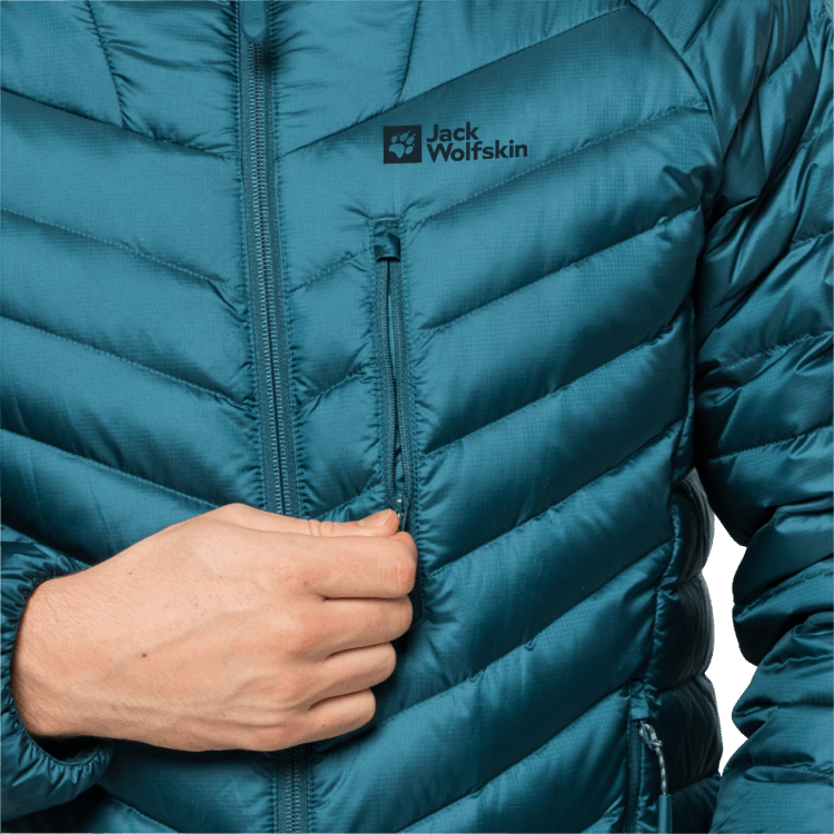 Blue Coral Men's Passamani Down Hoody Original Brand Jack Wolfskin