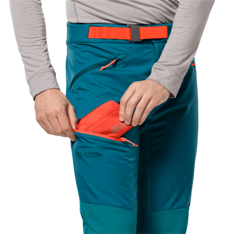 Fashion Brand Jack Wolfskin Men's Alpspitze Pants Blue Coral