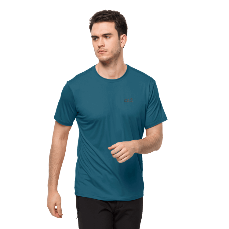 Blue Coral Men's Tech T Best Brand Jack Wolfskin