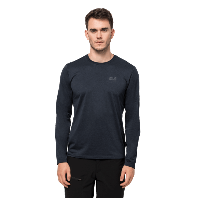Men's Sky Thermal Ls T Brand Jack Wolfskin Night Blue Brand