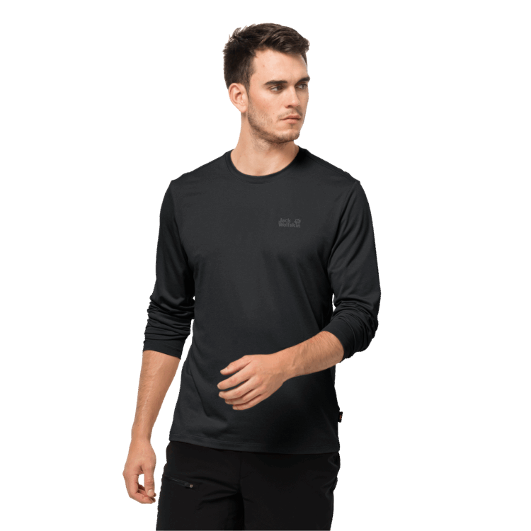 Men's Sky Thermal Ls T Brand Jack Wolfskin Black 6001