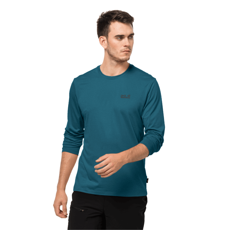 Men's Sky Thermal Ls T Blue Coral Brand Jack Wolfskin Original