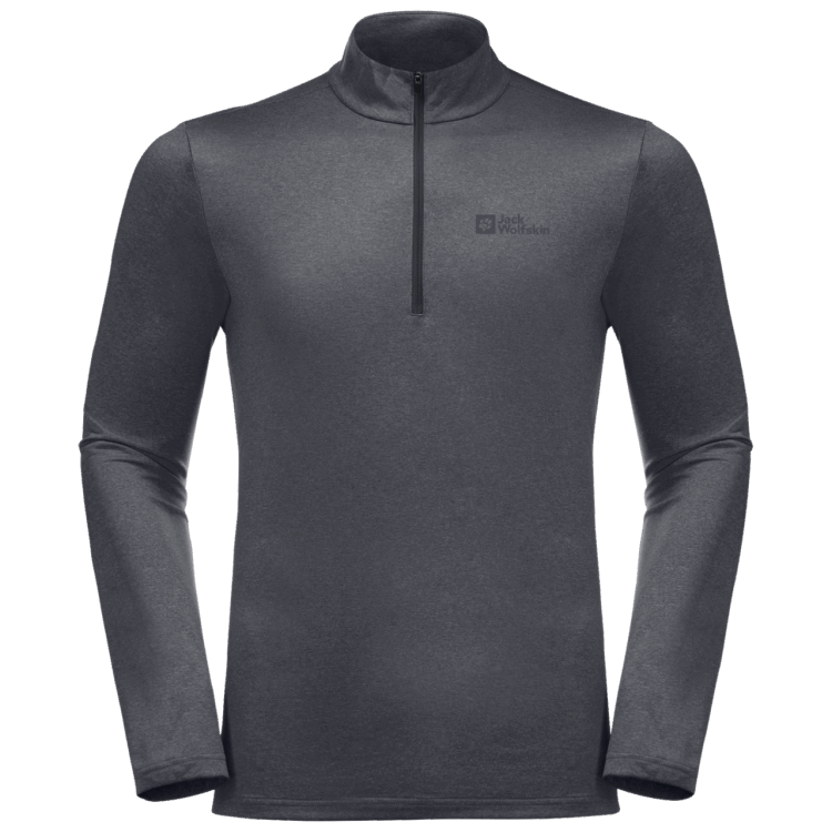 Brand Jack Wolfskin Men's Sky Thermal Half-Zip Ebony Origins