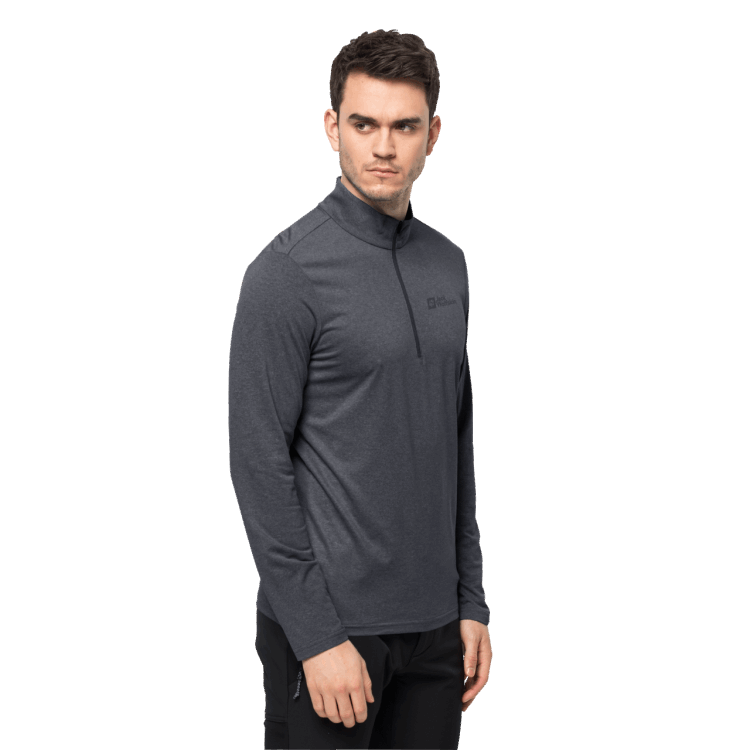 Brand Jack Wolfskin Men's Sky Thermal Half-Zip Ebony Origins