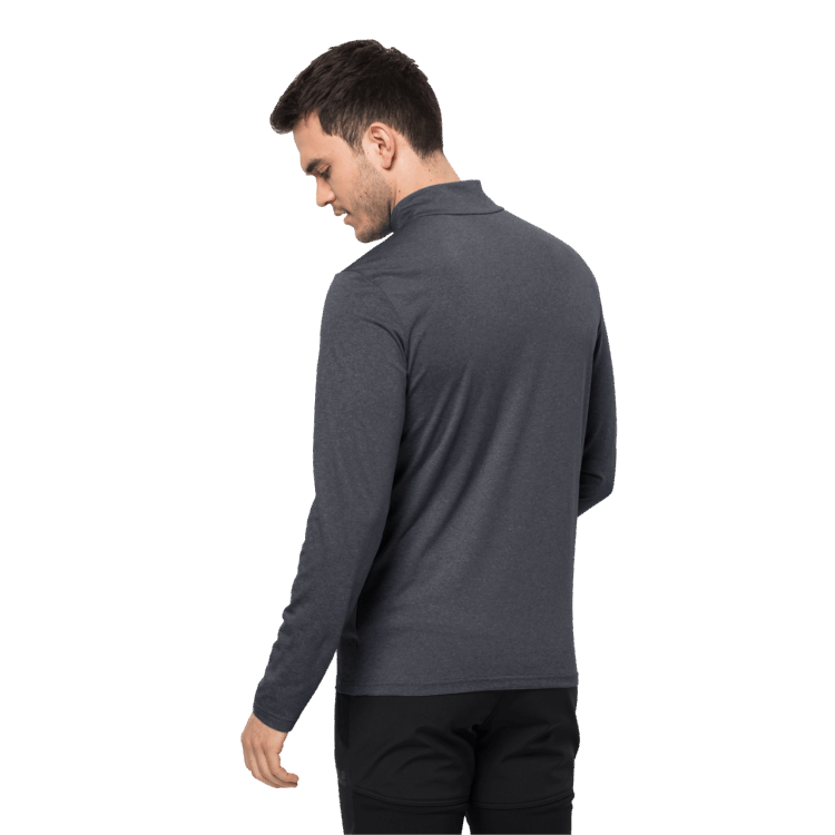 Brand Jack Wolfskin Men's Sky Thermal Half-Zip Ebony Origins