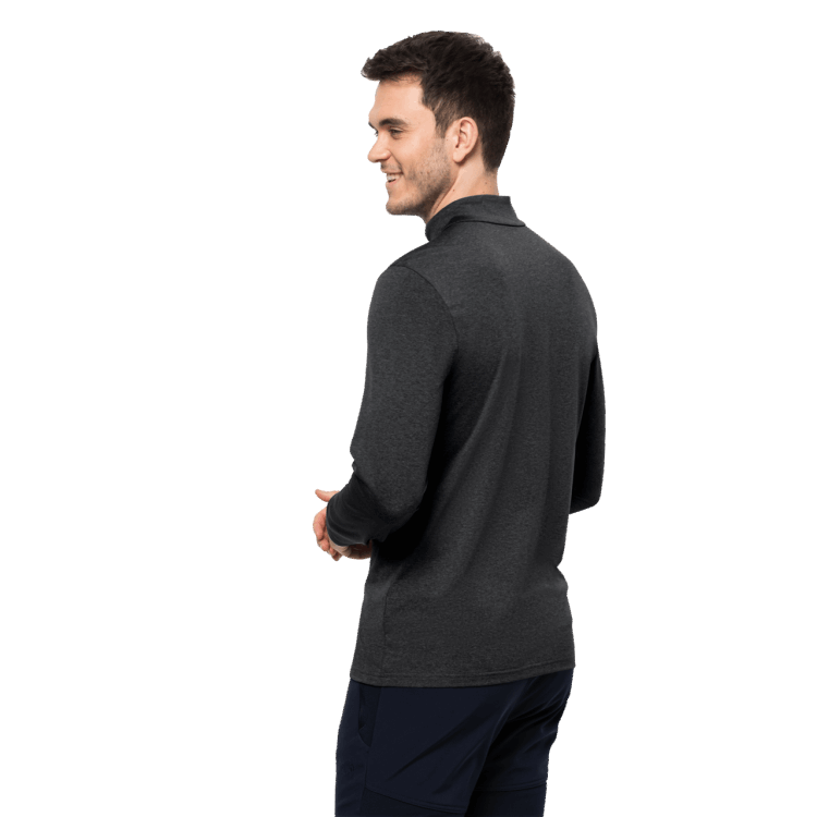 Brand Jack Wolfskin Men's Sky Thermal Half-Zip Brand Black