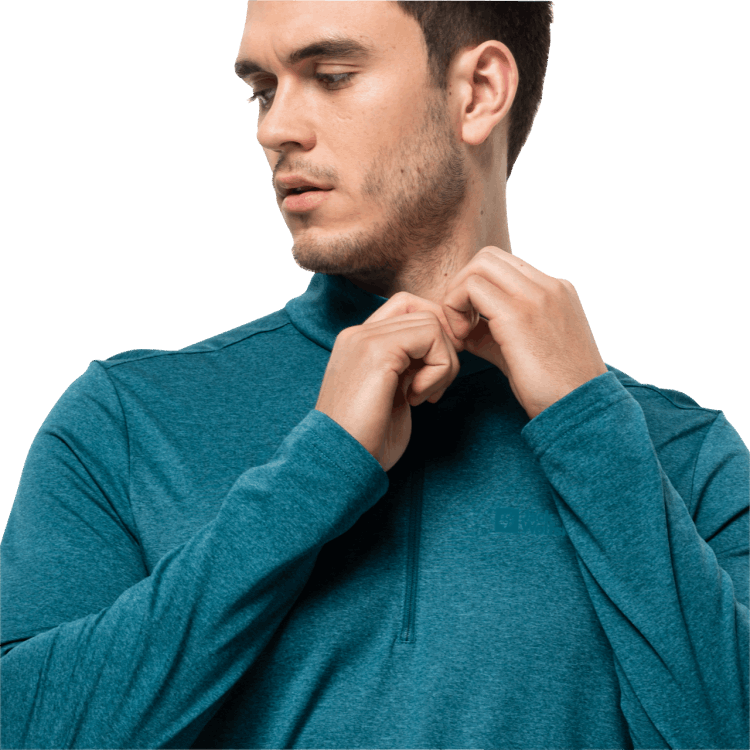 Blue Coral Brand Jack Wolfskin Men's Sky Thermal Half-Zip