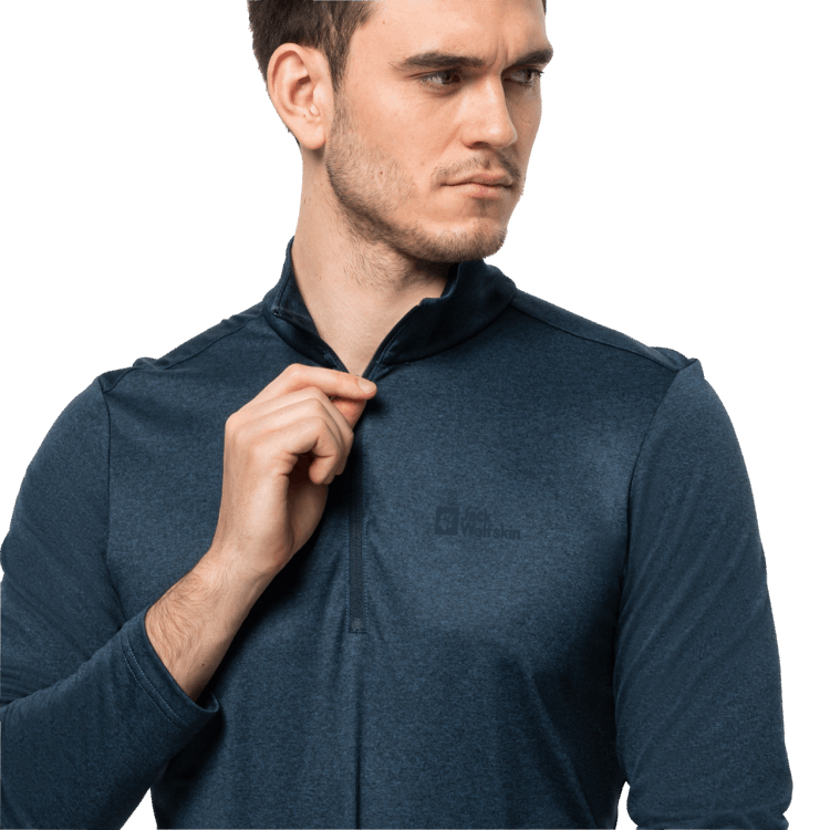 Night Blue Brand Jack Wolfskin Men's Sky Thermal Half-Zip Original