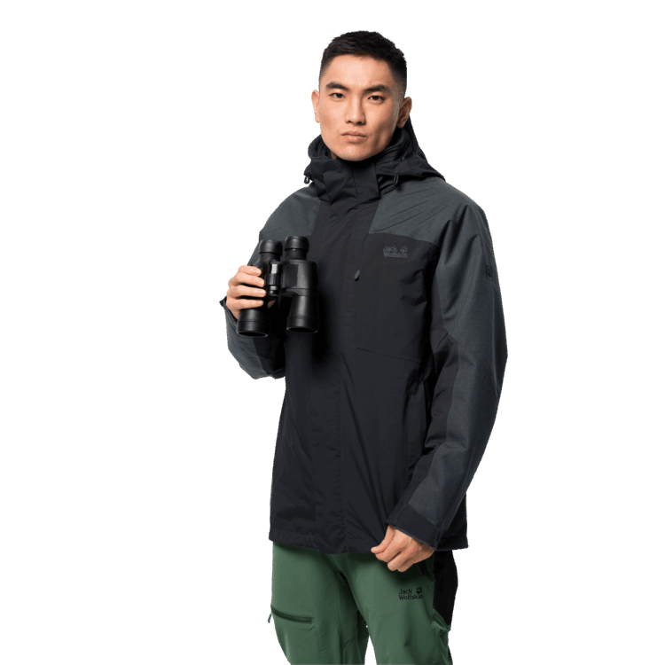 Black Fashion Men's Viking Sky Jacket Brand Jack Wolfskin