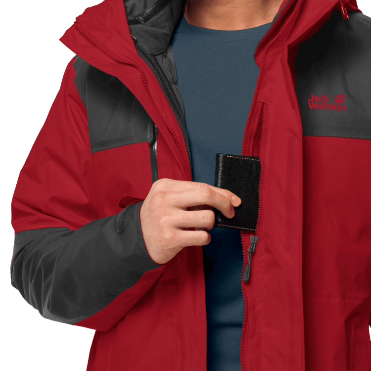 Red Lacquer Jasper 3In1 Men Collections Brand Jack Wolfskin
