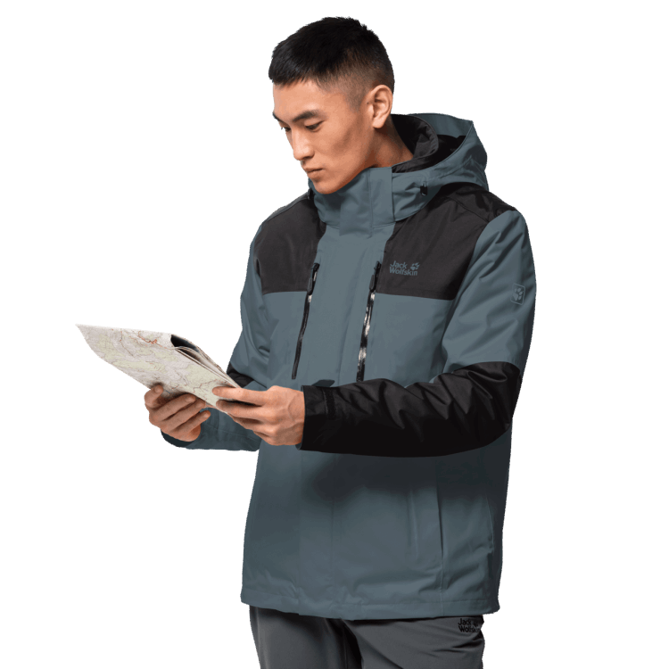 Origin Jasper 3In1 Men Brand Jack Wolfskin Storm Grey