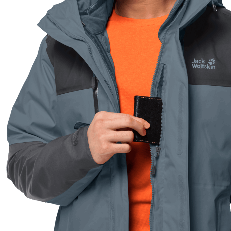 Origin Jasper 3In1 Men Brand Jack Wolfskin Storm Grey