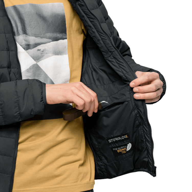 Black Collections Men's Glowing Mountain Jacket Brand Jack Wolfskin