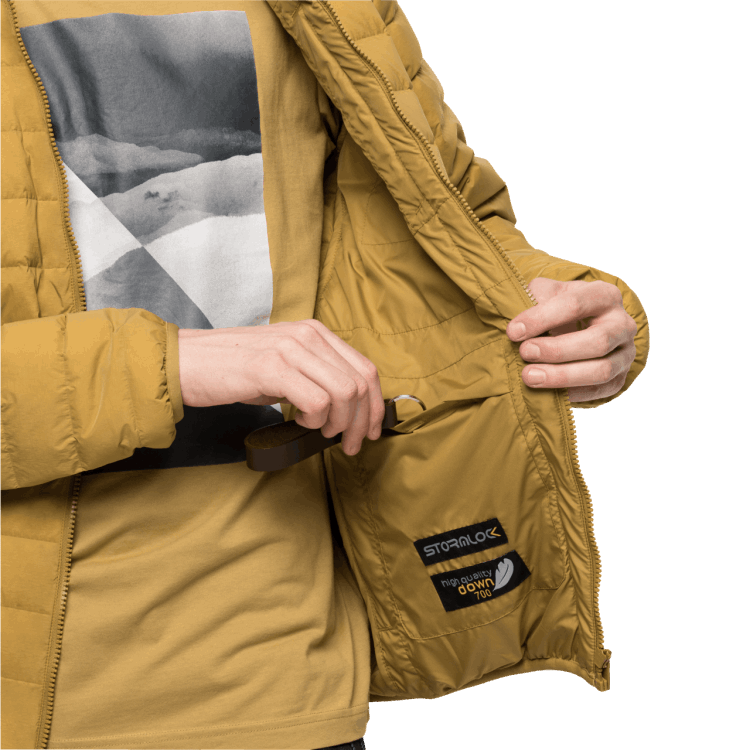 Golden Amber Men's Glowing Mountain Jacket Origins Brand Jack Wolfskin