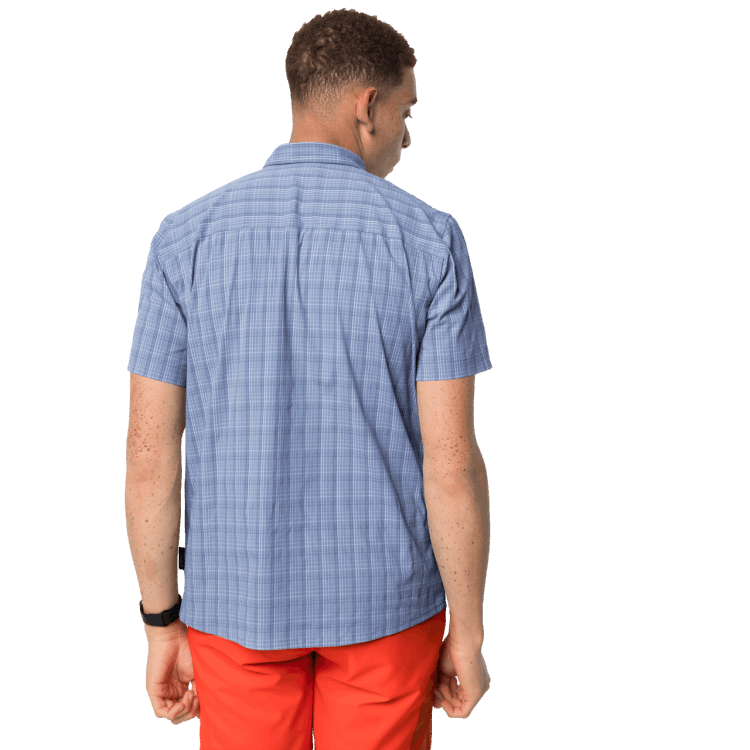 Brand Jack Wolfskin Men's Rays Stretch Vent Shirt Shirt Blue Checks New