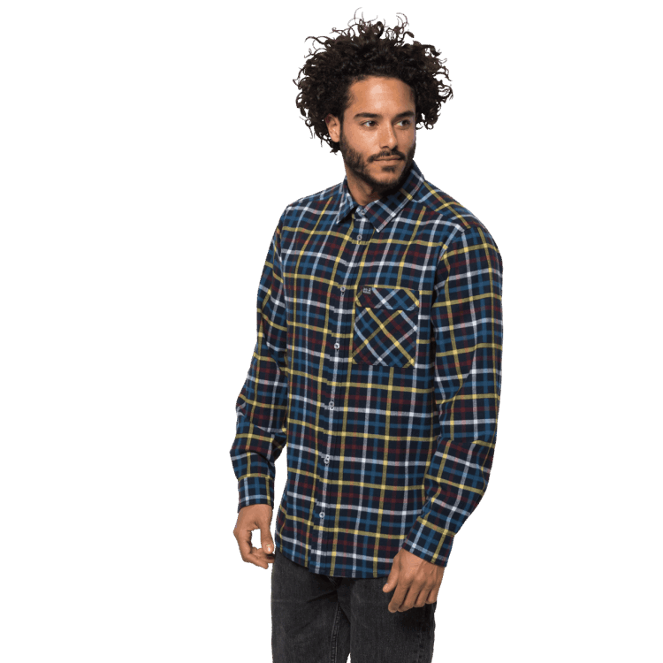 Fraser Island Shirt Night Blue Checks Brand Jack Wolfskin Origins