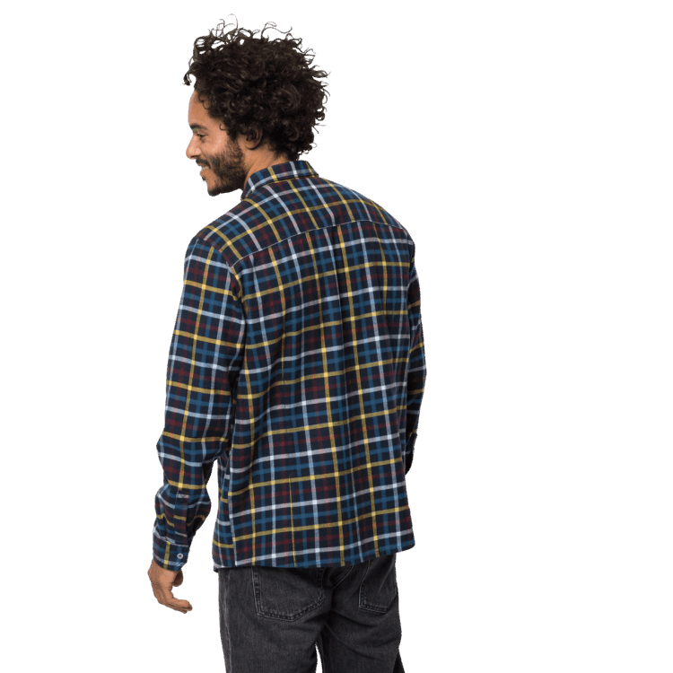Fraser Island Shirt Night Blue Checks Brand Jack Wolfskin Origins