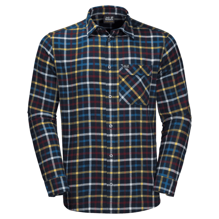 Fraser Island Shirt Night Blue Checks Brand Jack Wolfskin Origins