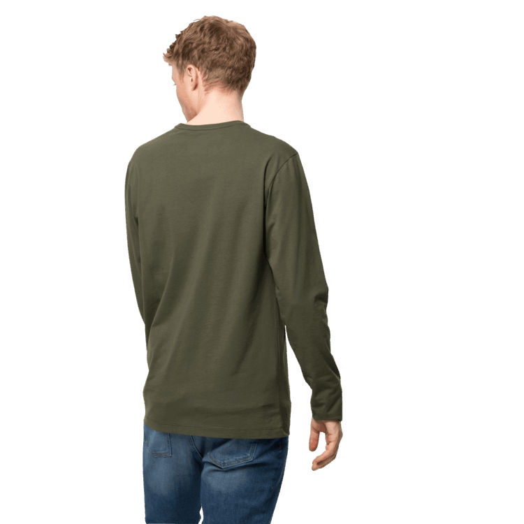 Men's Essential Longsleeve Bonsai Green Best Brand Jack Wolfskin