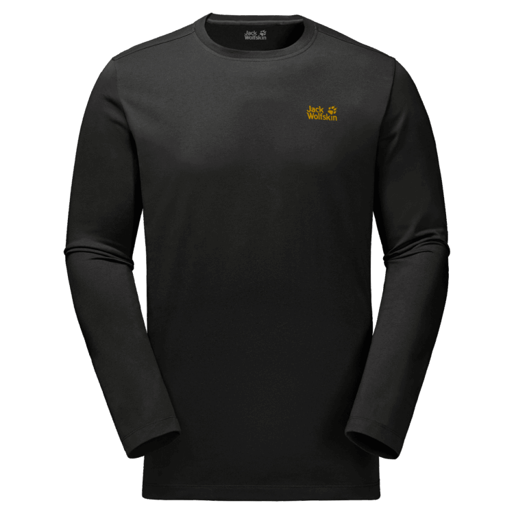 Men's Essential Longsleeve New Brand Jack Wolfskin Black