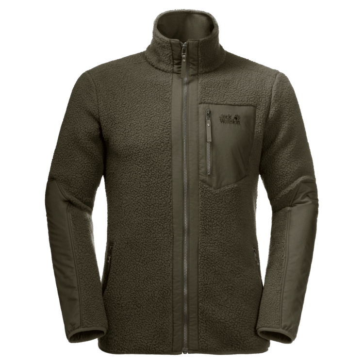 Original Bonsai Green Men's Kingsway Fleece Jacket Brand Jack Wolfskin