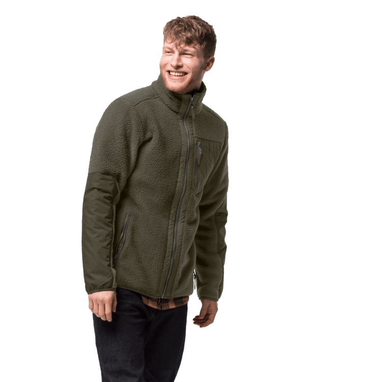 Original Bonsai Green Men's Kingsway Fleece Jacket Brand Jack Wolfskin