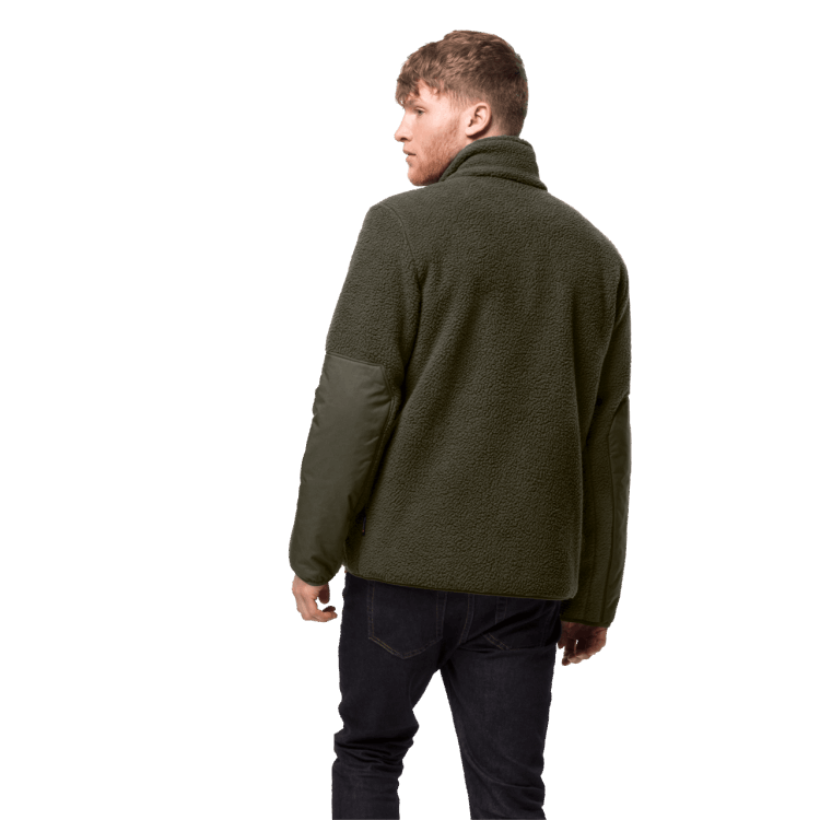 Original Bonsai Green Men's Kingsway Fleece Jacket Brand Jack Wolfskin