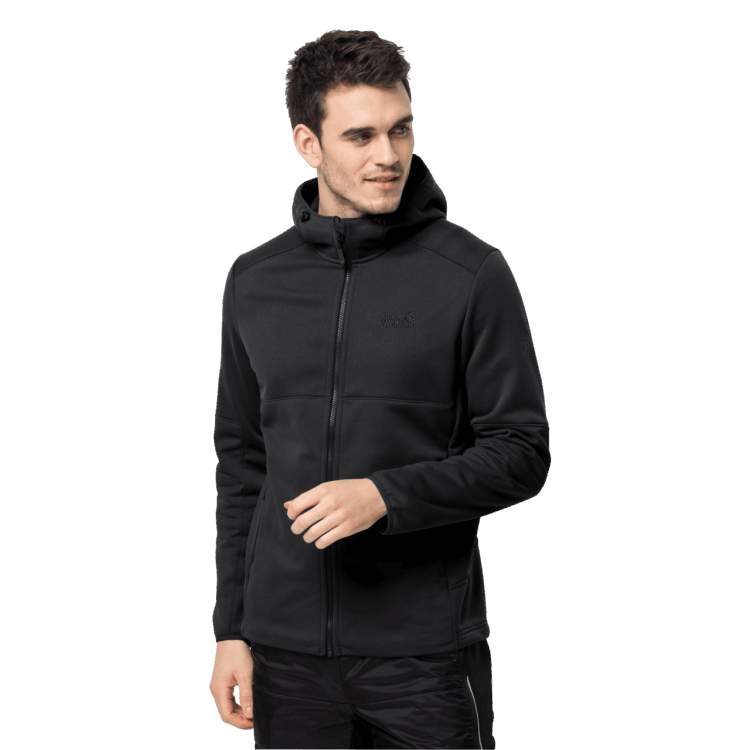 Men's Hydro Hooded II Jacket Brand Jack Wolfskin Best Black
