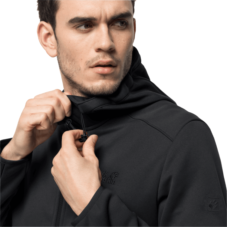 Men's Hydro Hooded II Jacket Brand Jack Wolfskin Best Black