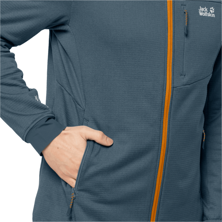 Men's Hydro Grid Fleece Orion Blue Brand Jack Wolfskin New