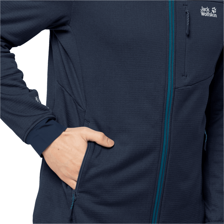 Men's Hydro Grid Fleece Collection Brand Jack Wolfskin Night Blue