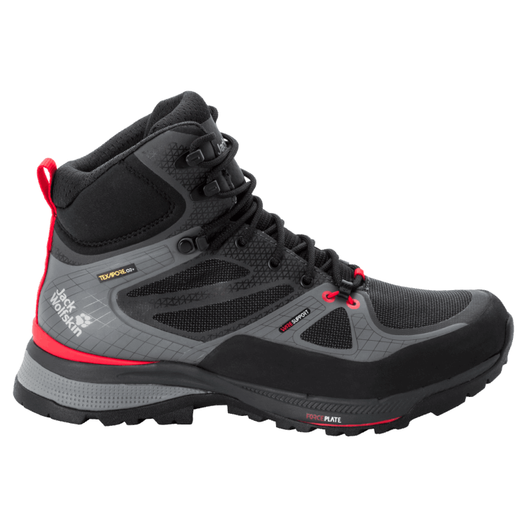Black-Red Men's Force Trekker Texapore Mid Brand Jack Wolfskin Collections