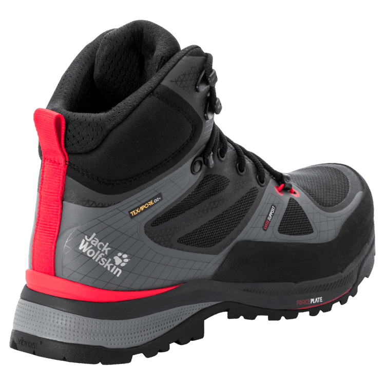 Black-Red Men's Force Trekker Texapore Mid Brand Jack Wolfskin Collections