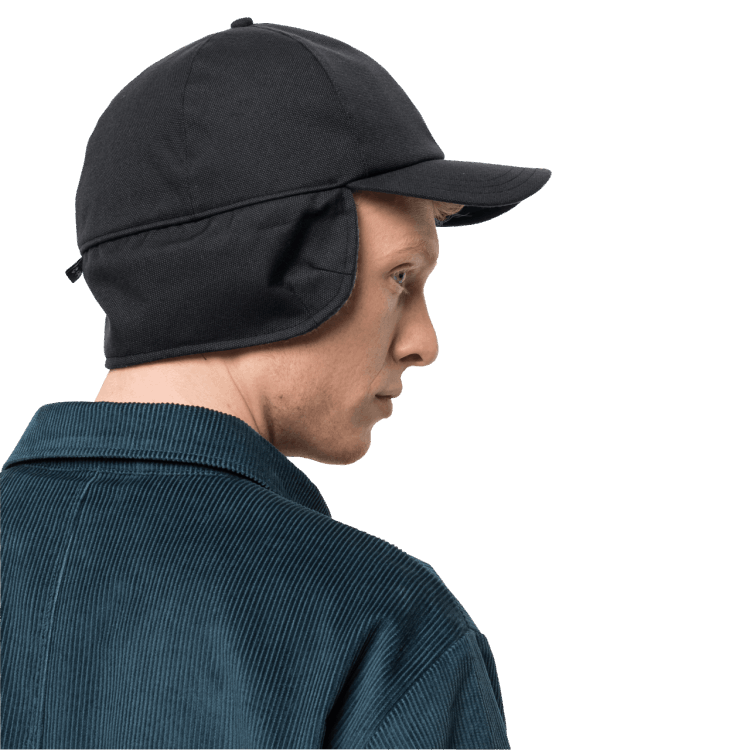 Black Men's Fierce Wind Cap Origin Brand Jack Wolfskin