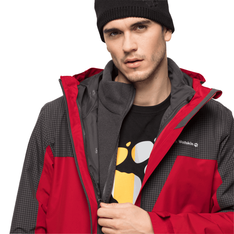 Men's Dna Rhapsody 3In1 Red Lacquer Origins Brand Jack Wolfskin