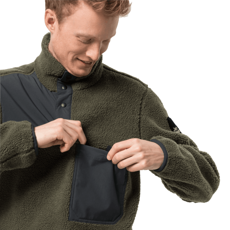 New Brand Jack Wolfskin Grape Leaf Men's 365 Fearless Snap