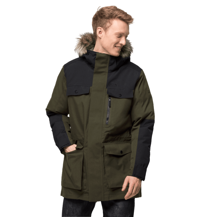 Men's Glacier Bay Parka Bonsai Green Brand Jack Wolfskin Fashion