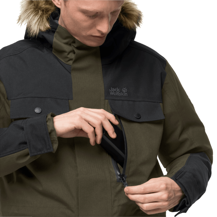 Men's Glacier Bay Parka Bonsai Green Brand Jack Wolfskin Fashion