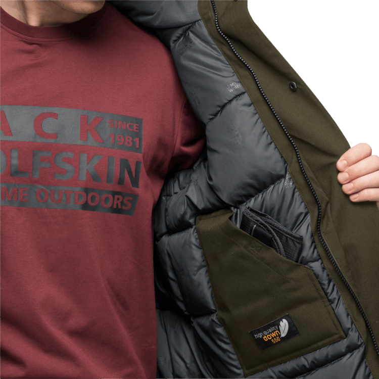 Men's Glacier Bay Parka Bonsai Green Brand Jack Wolfskin Fashion
