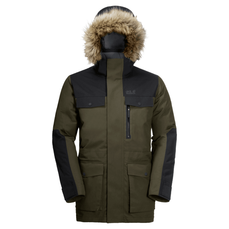 Men's Glacier Bay Parka Bonsai Green Brand Jack Wolfskin Fashion