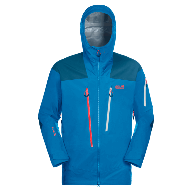 Men's Solitude Mountain Jacket Blue Pacific Collection Brand Jack Wolfskin
