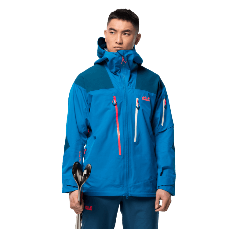 Men's Solitude Mountain Jacket Blue Pacific Collection Brand Jack Wolfskin