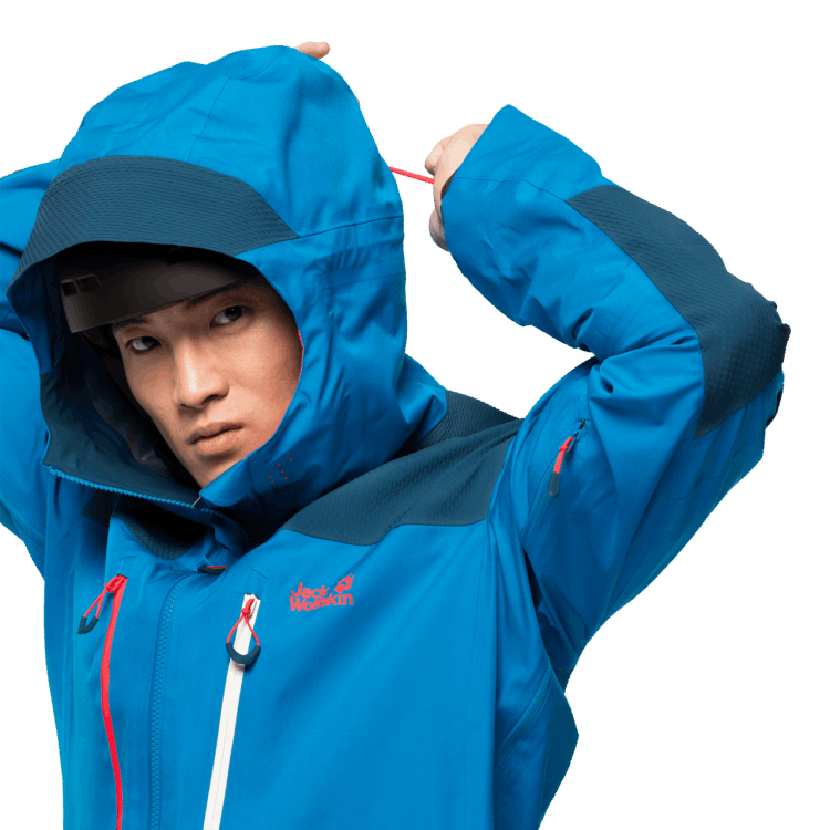 Men's Solitude Mountain Jacket Blue Pacific Collection Brand Jack Wolfskin
