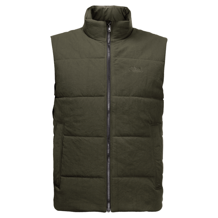 Brand Men's White Frost Vest Brand Jack Wolfskin Bonsai Green